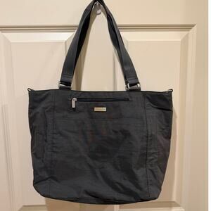 Baggallini Gray Nylon Tote Lightweight Travel Work Everyday Bag